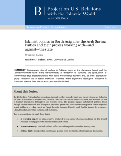 Islamist politics in South Asia after the Arab Spring