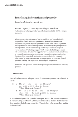 Interfacing information and prosody: French wh-in