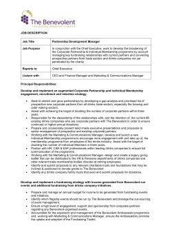 JOB DESCRIPTION Job Title Partnership