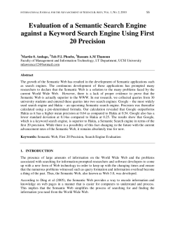 Evaluation of a Semantic Search Engine against a Keyword Search