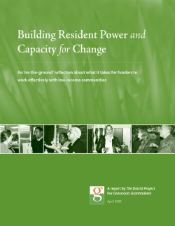 Building Resident Power and Capacity for Change