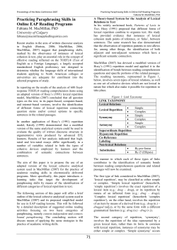 Practicing Paraphrasing Skills in Online EAP Reading