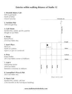 Eateries within walking distance of Studio 12