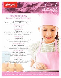 MARCH BREAK Theme: Colour Me Happy