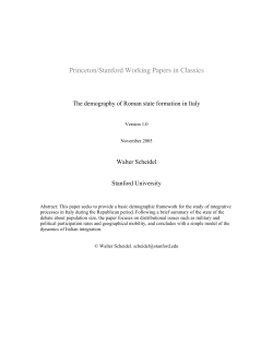 The demography of Roman state formation in the Republican period