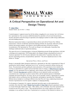 A Critical Perspective on Operational Art and Design Theory