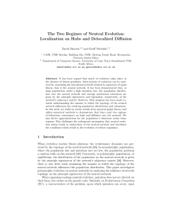 The Two Regimes of Neutral Evolution: Localization on Hubs