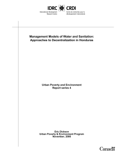 Management Models of Water and Sanitation