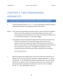 Ch 3 2D Kinematics