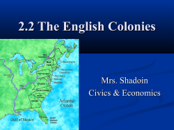 2.2- The English Colonies