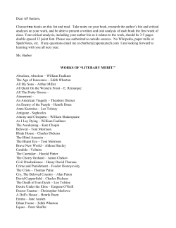 2016 - AP English 12 Summer Reading Information