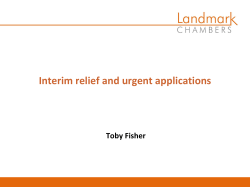 Interim Relief and Urgent Applications