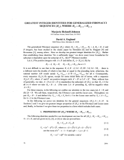 GREATEST INTEGER IDENTITIES FOR GENERALIZED