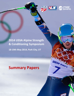 2014 USSA Alpine Strength and Conditioning Symposium