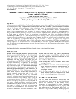 Pollination Leads to Oxidative Stress: An Analysis in the Floral