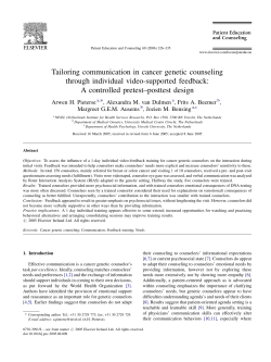 Tailoring communication in cancer genetic counseling through