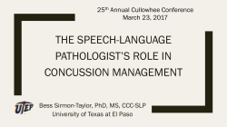the speech-language pathologist`s role in concussion management