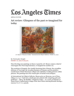 Art review: Glimpses of the past re-imagined for today , Christopher