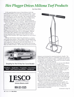 Hex Plugger Drives Miltona Turf Products