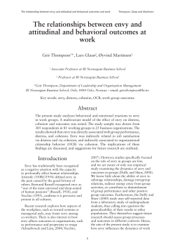 The relationships between envy and attitudinal and behavioral