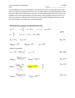 CE 322 Transportation Engineering Fall 2009 Quiz 1 Name: A newly