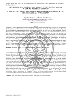 THE ARCHETYPAL ANALYSIS ON RICK RIORDAN`S PERCY