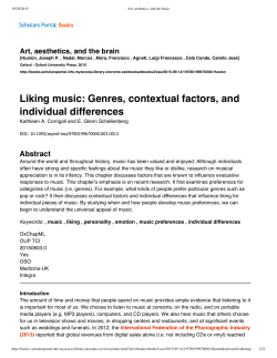 Liking music - University of Toronto Mississauga