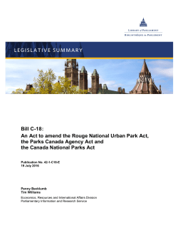 Bill C-18: An Act to amend the Rouge National Urban Park Act, the