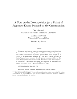 A Note on the Decomposition (at a Point) of Aggregate Excess