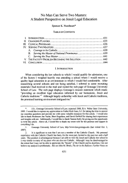A Student Perspective on Jesuit Legal Education