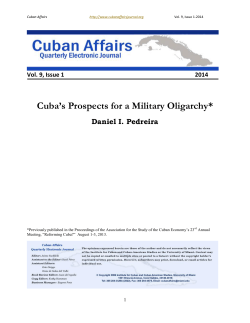 Cuba`s Prospects for a Military Oligarchy