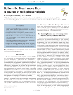 Buttermilk: Much more than a source of milk phospholipids