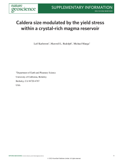 Caldera size modulated by the yield stress within a crystal