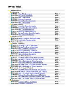 MATH 7 INDEX