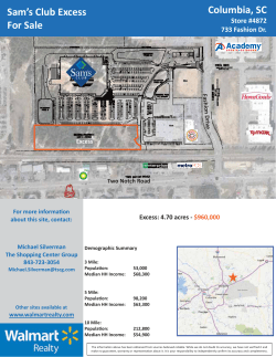 Columbia, SC Sam`s Club Excess For Sale
