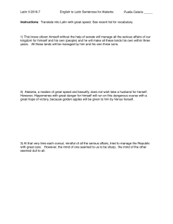 Latin I 2016-7 Sentences English to Latin for Last