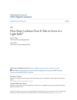 How Many Lesbians Does It Take to Screw in a Light Bulb?"