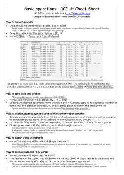 Basic operations &ndash; GCDkit Cheat Sheet