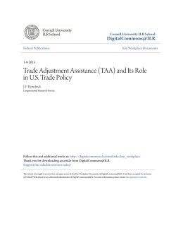 Trade Adjustment Assistance (TAA) and Its Role in U.S. Trade Policy