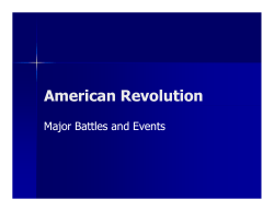 Revolutionary War Timeline Notes