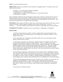 Local Food Economy Game