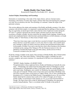Ancient Origins Onomatology and Etymology - Roddy