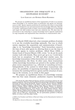 Organization and Inequality in a Knowledge Economy