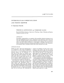 ARTICLES INTERCELLULAR COMMUNICATION