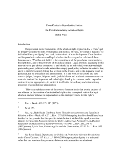 De-Constitutionalizing Abortion Rights