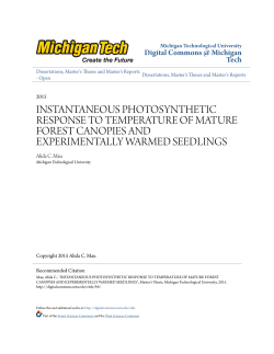 instantaneous photosynthetic response to temperature of mature
