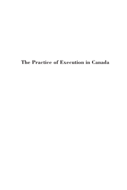 The Practice of Execution in Canada