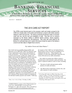 The 2015 Card Act Report by Andrew Owens and Adam Maarec