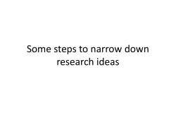 Some steps to narrow down research ideas
