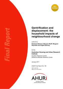 Gentrification and displacement - Australian Housing and Urban